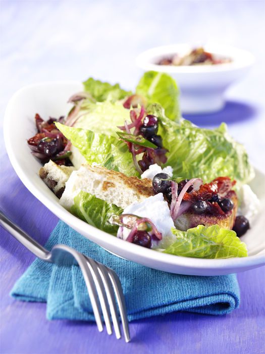Römersalat mit Blaubeer-Salsa