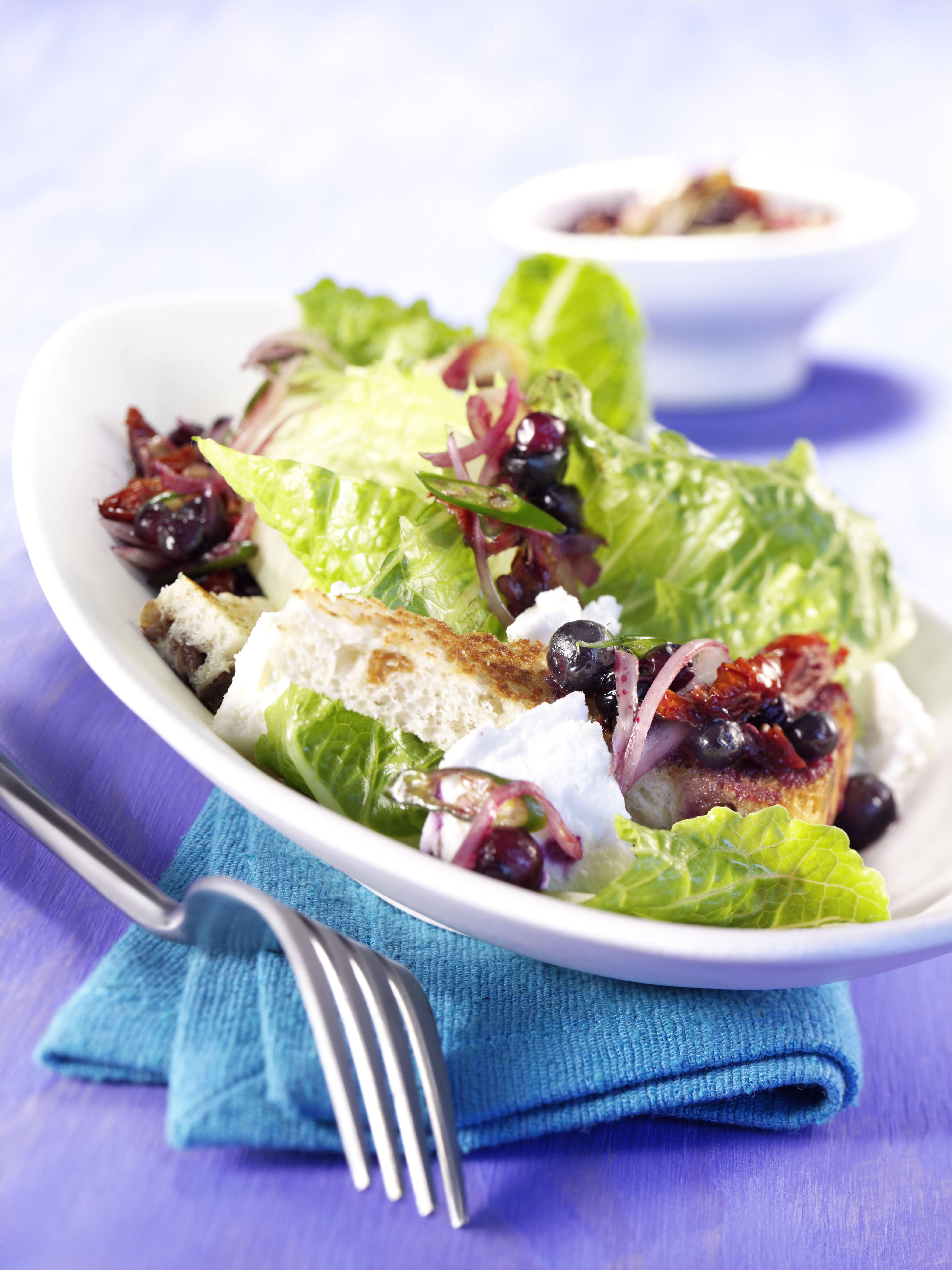 Römersalat mit Blaubeer-Salsa